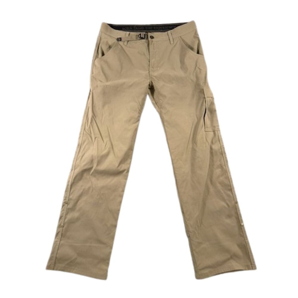 prAna Men’s 33x32 Khaki Cargo Hiking Pants Outdoor Utility Straight Leg NWOT